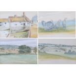 Attributed to Mary Anne Sloane (c1867-1961), two watercolours depicting landscape scenes, study of