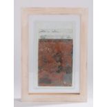 Gunta Krumins, art glass panel, housed in a limed effect frame, the panel 15cm x 23cmScratches and