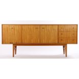 Gimson & Slater Ltd Vesper Furniture teak sideboard, with two central cupboard doors flanked by a