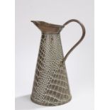 Joseph Sankey copper jug, with crocodile skin effect exterior to the tapering body, 34cm highNo