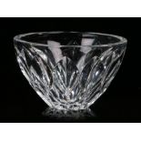 Kosta Boda clear glass bowl, the body with ridged oval decoration, signed Kosta to the foot, 16.