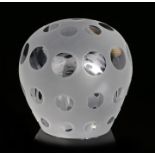Amanda Notarianni frosted and polished clear glass paperweight, with roundel decoration, 10.5cm