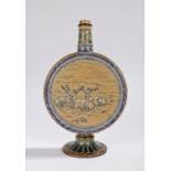 Late 19th Century Royal Doulton moon vase, decorated by Emily Stormer with stags in a landscape,