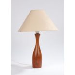 Turned teak reading lamp, 44cm highSurface scuffs and marks
