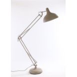 20th Century reading lamp, styled as an over-sized angle-poise desk lamp in greyNo visible condition