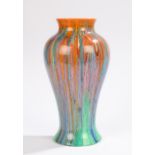 Clarice Cliff Delecia pattern vase, the polychrome vase with waisted neck above a bulbous tapering