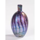 John Ditchfield Glasform vase, the purple lustre vase with waving line bulbous body, signed to the
