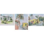 Forbes, "Whitehall", St. George, Bermuda, two other Bermuda scenes, signed watercolours, housed in