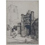 Leonard Russell Squirrell (1893-1979), "Wolsey's Gate Ipswich", signed and titled etching, housed in