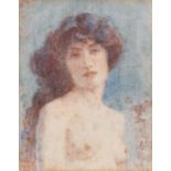 Female nude, watercolour initialled GHE, housed in a gilt glazed frame, the watercolour 10cm x 12.
