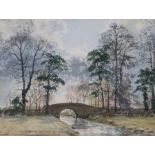 Cavendish Morton (1911-2015), Abbey Bridge, Eye, signed and dated 1971, 20cm x 15cm