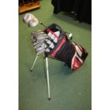 MacGregor 'Response' golf clubs, a set of eleven housed in a Titleist bag, including two 'Heritage