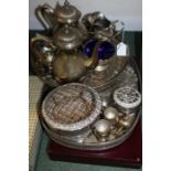 Silver plated wares, to include coffee pot, rose bowl, sugar bowl, jug etc. (qty)