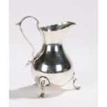 Edward VII silver cream jug, London 1909, maker Horace Woodward & Co Ltd, with loop handle, wavy rim