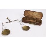 Set of 18th Century balance scales by Edward Philips, housed in a fitted wooden box with original
