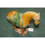 Chinese Tang Dynasty style pottery horse, 15cm high