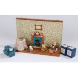 Colour Box Miniatures Peter Fagan's teddy bear collection figures, Binkie and Mr Perkins, boxed, cat