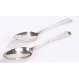 George III low mark silver table spoon, with rat tail bowl, the reverse of the handle with