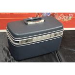 Samsonite vanity case, the hardshell case finished in navy, and the blue interior with its