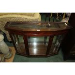 Edwardian style display cabinet, with glazed top and canted corners, 105cm wide