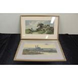 T Wilton, a pair of watercolours, Cottage in Wiltshire and Norfolk Broads, 49.5cm x 24cm, (2)
