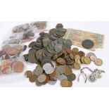 Collection of coins and banknotes, to include Germany, Spain, Cameroon, Borneo, French Equatorial