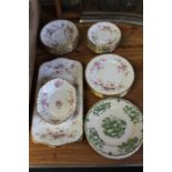 Paragon porcelain 'Victoriana Rose' saucers, serving dish and bonbon dish, together with four
