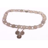 Necklace formed from Victorian three pence coins