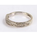 9 carat gold half eternity ring, set with clear paste, ring size M, 2.4g