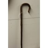 Shepherds crook, with curved top, 154cm high