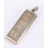 Elizabeth II silver ingot pendant, to celebrate the marriage of Prince Charles and Lady Diana