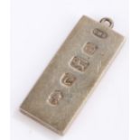 Elizabeth II silver ingot pendant, 0.96oz