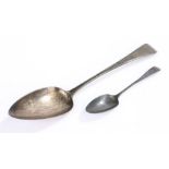 George III silver tablespoon, London 1804, maker Samuel Godbehere, Edward Wigan & James Boult, the