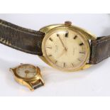 Avia gilt gentleman's wristwatch, the gilt dial with baton markers, manual wound, the case 34mm
