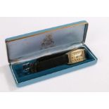 Kenley Art Deco style gentleman's wristwatch, the signed white dial with gilt Arabic markers and