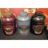 Three Rombouts coffee tins, 33cm high (3)