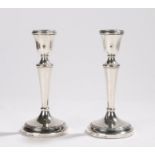 Pair of Elizabeth II silver candlesticks, Birmingham 1969, maker A Chick & Sons Ltd, with reeded
