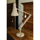Angle poise lamp with grey painted shade and body