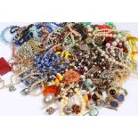 Jewellery, to include bead necklaces and clip on earrings (qty)