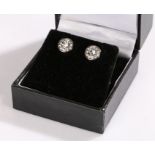 Pair of paste set Art Deco style earrings, with round heads
