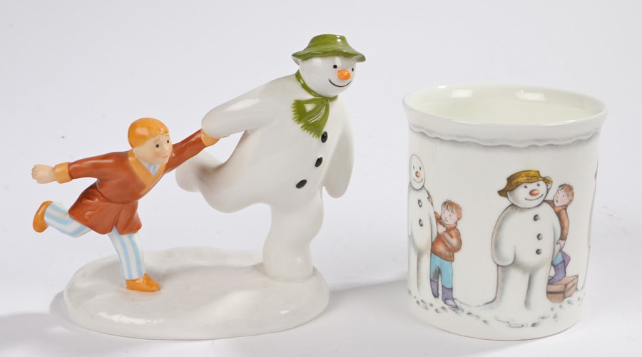 Coalport Characters porcelain figure, 'The Snowman - The adventure begins', 12cm high, together with