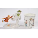 Coalport Characters porcelain figure, 'The Snowman - The adventure begins', 12cm high, together with