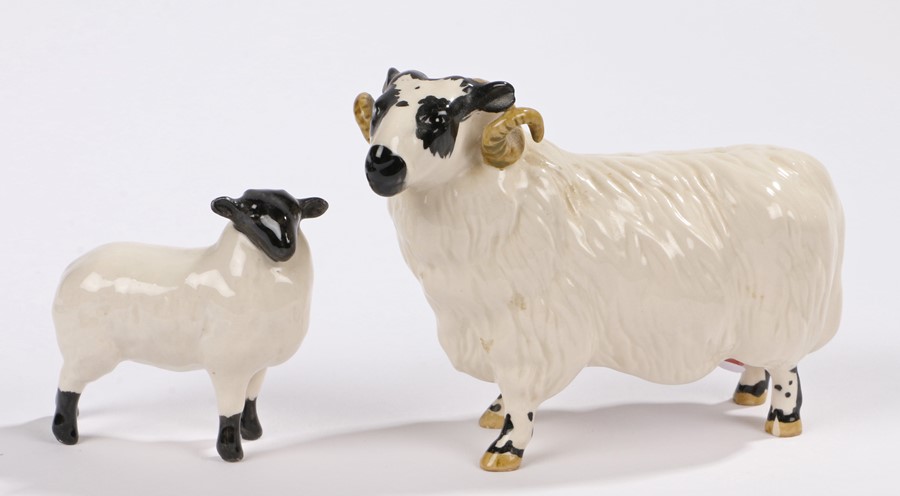 Two Beswick England porcelain figures, one in the shape of a ram and the other in the shape of a - Image 2 of 2