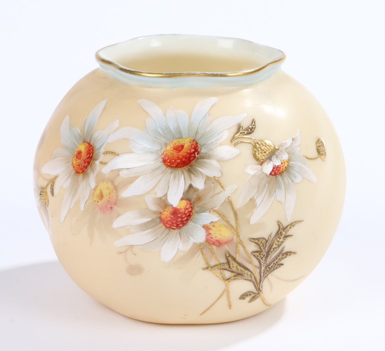 Grainger & Co Royal Worcester ovoid vase, the spirally twisted body decorated with flowers, marked - Image 2 of 2