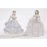 Two Royal Worcester figurines, the 'Royal Worcester Debutantes' series, consisting of 'Lady Emma',