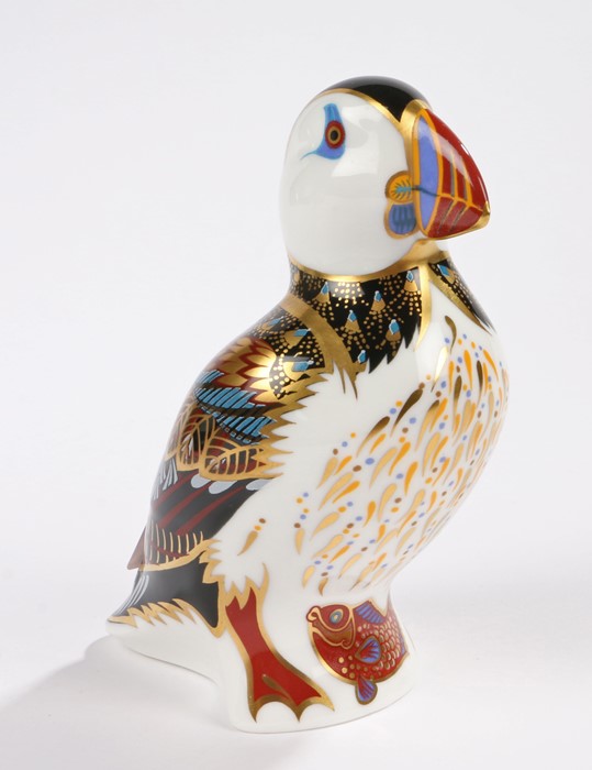 Royal Crown Derby paperweight, Gold stopper, Puffin