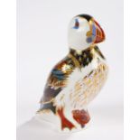 Royal Crown Derby paperweight, Gold stopper, Puffin