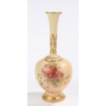 Royal Worcester bulbous vase, the ivory ground decorated with floral sprays, marked RN209597/1661,