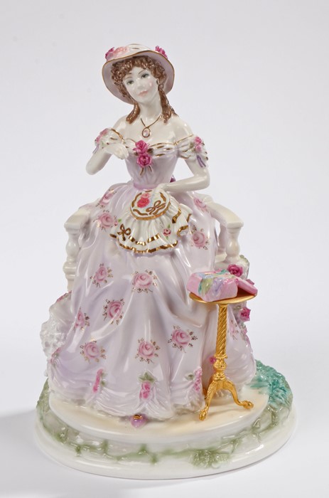 Royal Worcester figurine, from the 'Graceful Arts' series, 'Embroidery', No. 705, with a certificate - Image 2 of 2