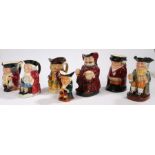 Royal Doulton Toby jugs, to include The Huntsman D6320, Sir John Falstaff, Happy John, also with